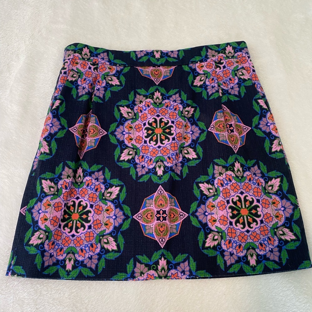 J. Crew medallion print postage stamp skirt size 4